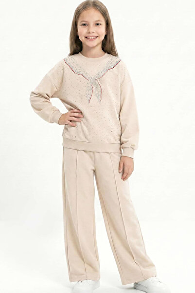 MODANINO Eșarfă decorată cu pietre pentru fete, cu model, set 2 fire, sus-jos...