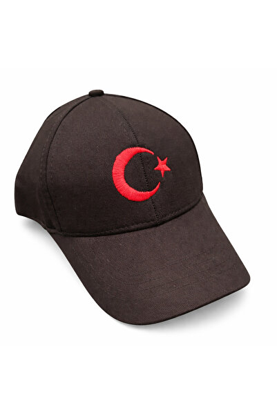 Zee Türk Bayraklı Pamuklu Gabardin Kumaş Kırmızı Spor Şapka