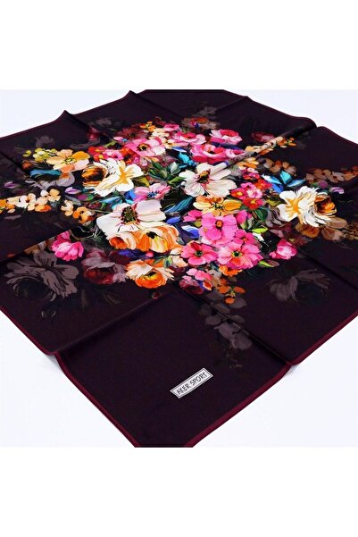 Aker Sport Eşarp IST 7368797-993 Bordo Çiçek Desen