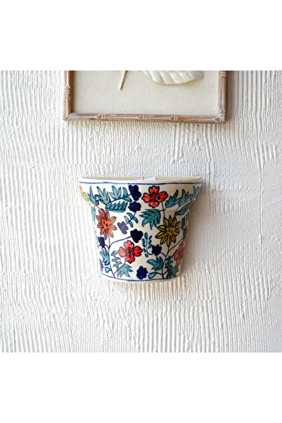 Generic Ceramic Wall Plant Holder with Colorful Decorations