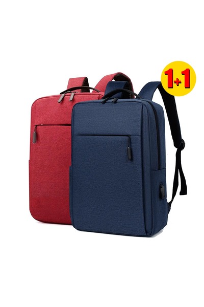 Zen Store 2 PC COMBO RED AND BLUE Laptop Backpack 15 16 Inch, Slim Durable La...