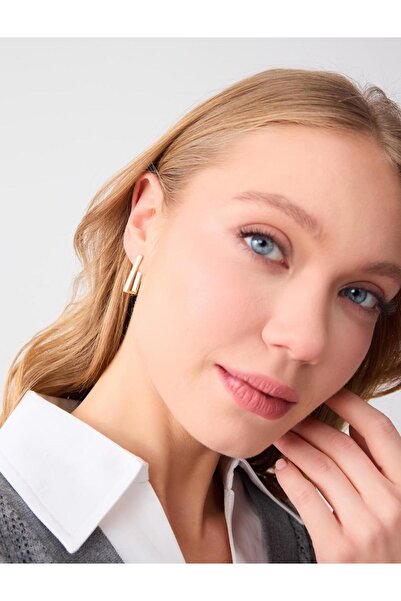 Jimmy Key أقراط بتفاصيل شريطية بيضاء