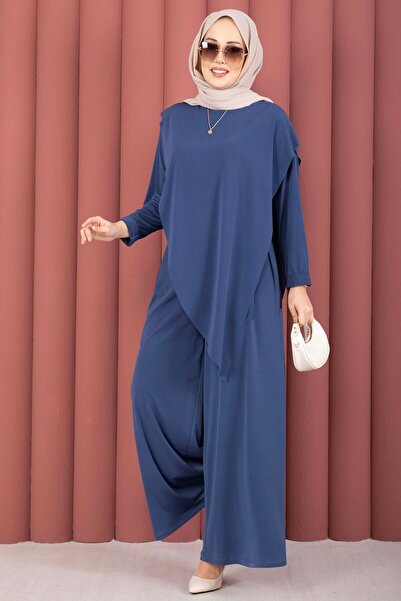 EBRUTESETTÜR Asymmetric Cut Sandy Double Suit Indigo