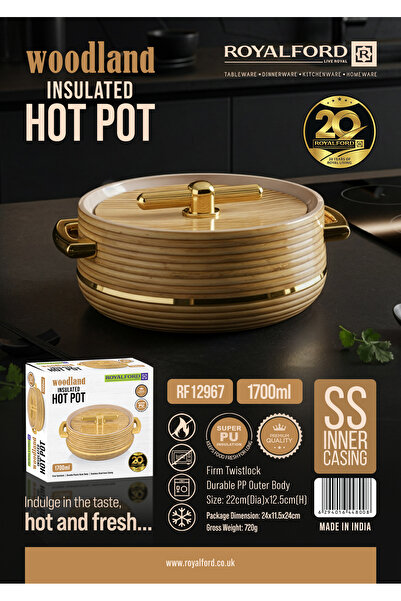ROYALFORD قدر طهي معزول من وودلاند سعة 1700 مل - RF12967