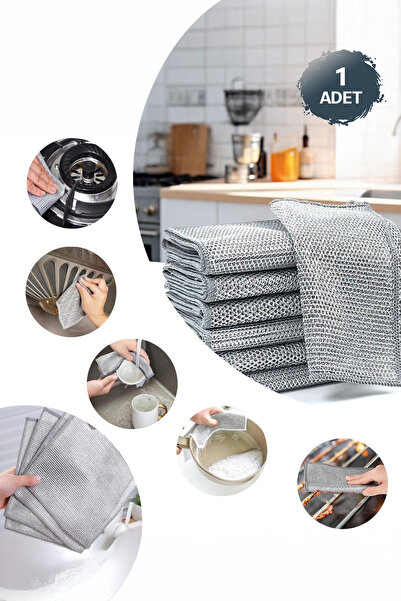 Soillium Sihirli İnox Çift Katlı Çok Amaçlı Tel Bez Inox Yağ Kir Çözücü Bez Ç...