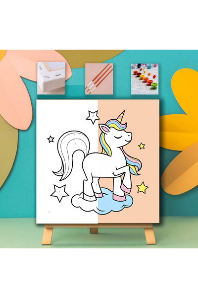 Carmen Çocuklar için Sayılarla Boyama Seti - Tek Boynuzlu