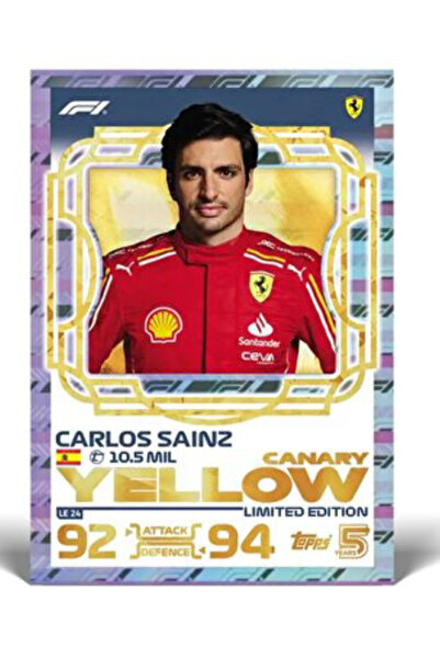 Topps F1 Turbo Attax 2024 # Le24 Carlos Sainz Canary Yellow Limited Edition