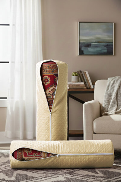 SER&YAT حقيبة تخزين للسجاد والبسط - غطاء سجاد كريمي اللون بسحابين - متوافق مع...