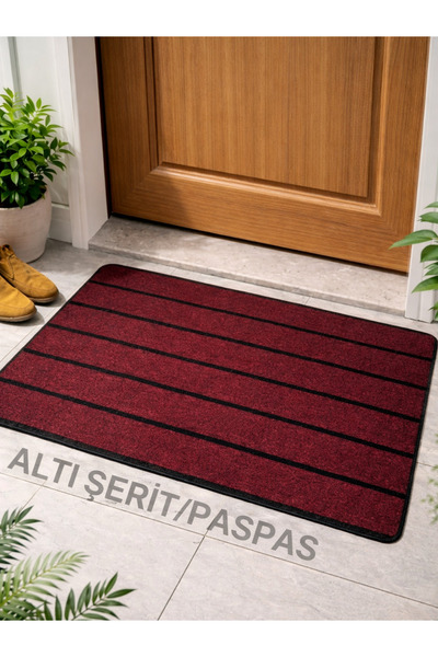 BEYLİNİ Stripe Patterned Door Mat Non-Slip Base Durable Waterproof Absorbent ...