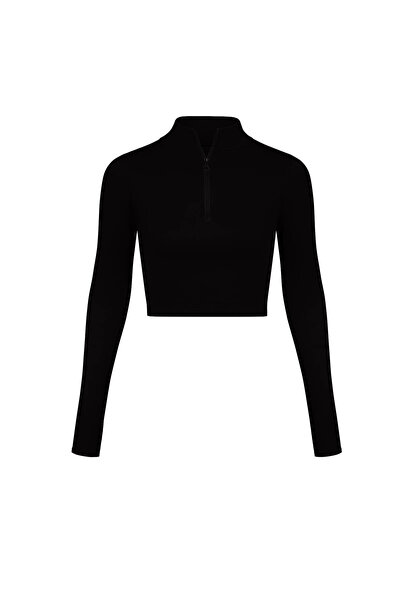 REAL DREAM Uzun Kollu ve Fermuarlı Siyah Bra