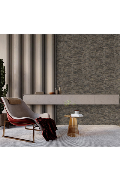 Adawall MUSE Koleksiyonu 25106-7 Kahverengi Bej Textile Dokulu Duvar Kağıdı