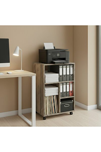 AYZ Cuup Tekerlekli Yazıcı Masası Pikap Sehpası Yazıcı Dolabı Çok Amaçlı Dola...