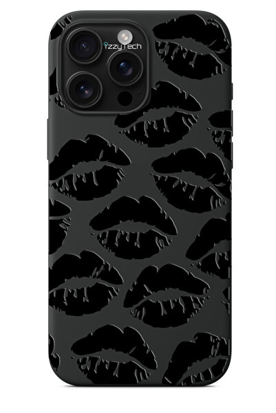 izzytech iPhone 11 Pro Max Compatible Black Phone Case – Lip Pop Art Glossy V...