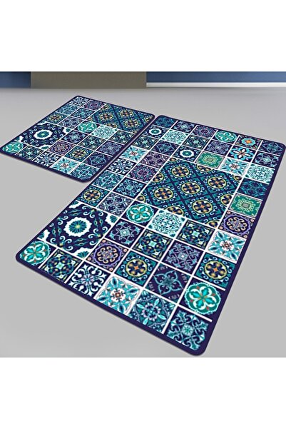 Talis Set of 2 Carres Bleus Bath Mats