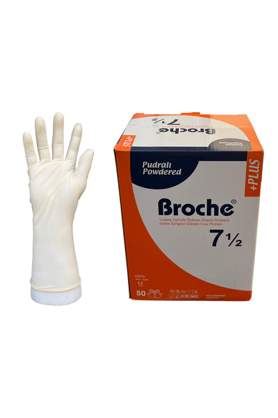 Broche PUDRALI STERİL CERRAHİ ELDİVEN NO: 7,5 8'Lİ PAKET