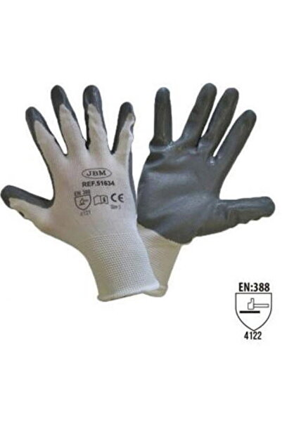 JBM Work Gloves with Reinforced Nitrile Palm, Size T10