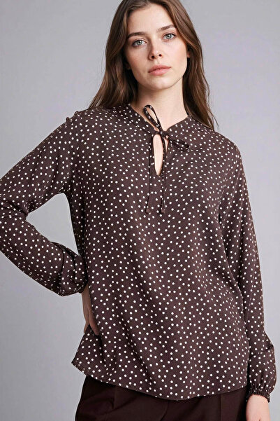 DeFacto Regular Fit Crew Neck Leopard Print Long Sleeve Blouse N1809Az26Sp