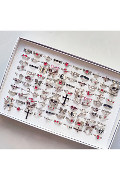 Ervalina خواتم قوطية ملونة مرصعة بالأحجار (شحن مختلط)