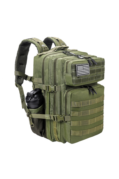 QUİCKPREP حقيبة ظهر تكتيكية بسعة كبيرة 45 لتر - حقيبة عسكرية مقاومة للماء للا...