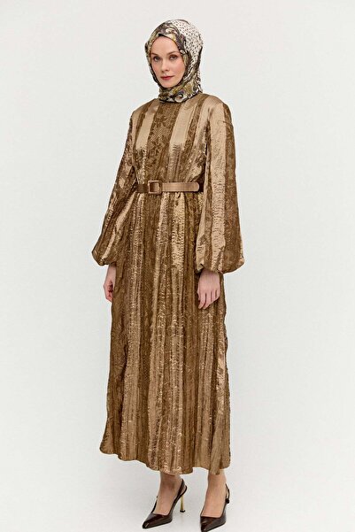 Setrms Dantel Motifli Jakarlı Elbise