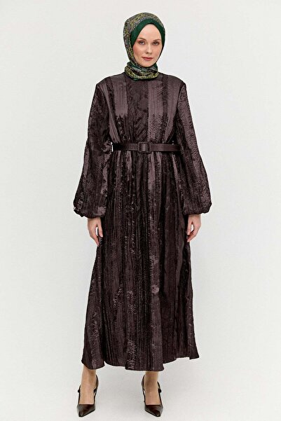Setrms Dantel Motifli Jakarlı Elbise