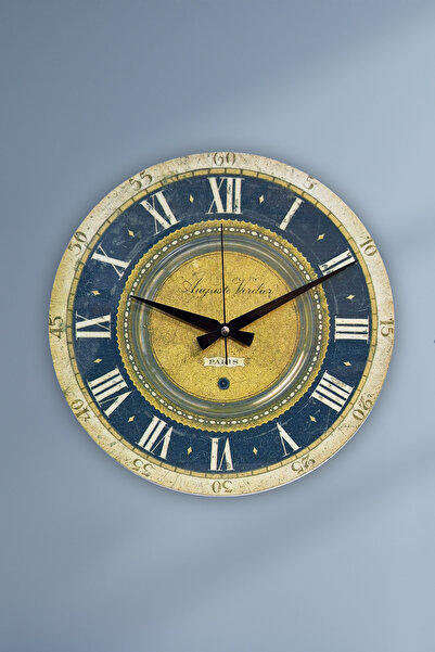 ARTI HOME Duvar Saati Dekoratif Ahşap Sessiz – Vintage Paris Tasarımı