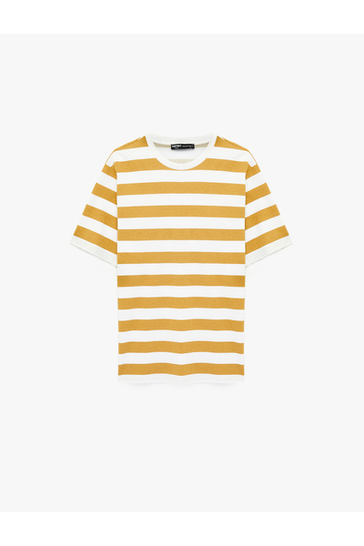 Koton Regular Fit Short Sleeve Crew Neck Cotton Striped T-Shirt