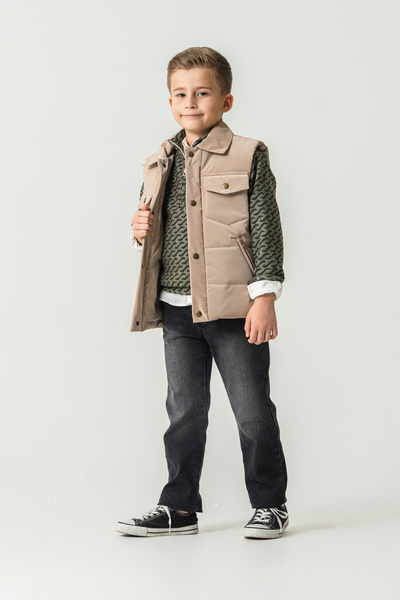 LUCY EXCLUSİVE Set de tricotaje cu model pentru băieți, 4 piese (vestă; pulov...