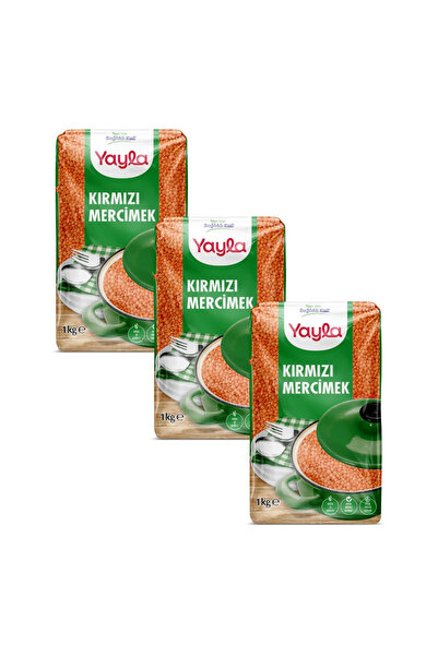 Yayla İthal Kırmızı Mercimek 1 kg x3