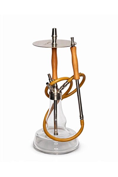 sigor Luxury Cam Şişeli Ahşap Saplı Nargile Takımı – Premium Seri
