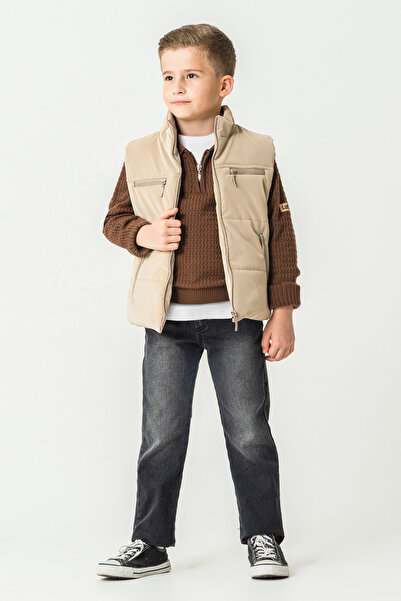 LUCY EXCLUSİVE طقم للأولاد مكون من 4 قطع (سترة؛ قميص؛ كنزة؛ بنطلون) مع سترة ت...
