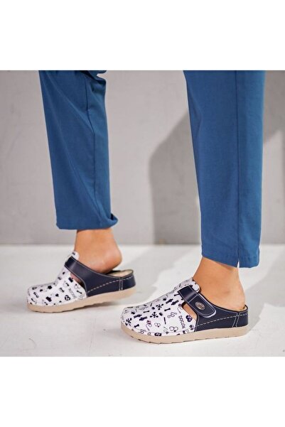 VESNA Leather clogs 346 navy blue