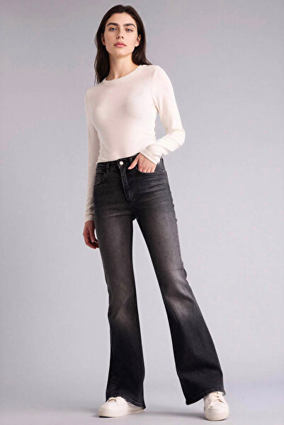 DeFacto Mia Flare Fit Black Women's Jean Pants G8879Ax/Nm40