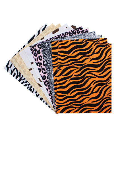 Loolipo Colored printed felt - 12 designs, 24 x 30 cm - Animal print