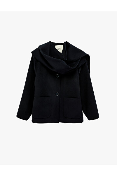 Koton Long Sleeve Buttoned Pocketed Shawl Collar Seasonal Jacket