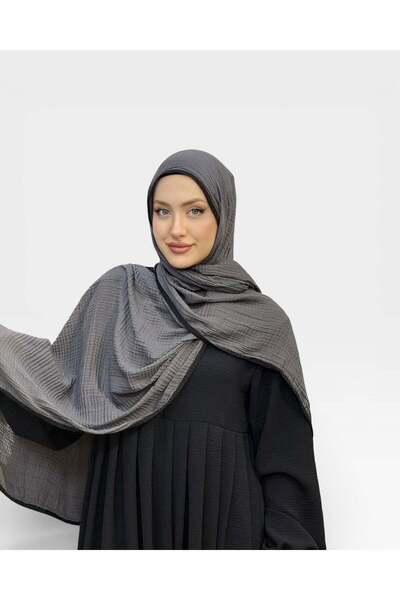 levamor eşarp şal LEVAMOR Müslin Biye Detaylı Kaymaz Dokulu Büyük Boy Şal Füm...