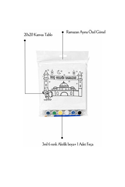 Edu&Hobby Tuval | Çocuklar İçin Ramazan Boyama Kanvas Tuval 20x20 | Kendin Ya...