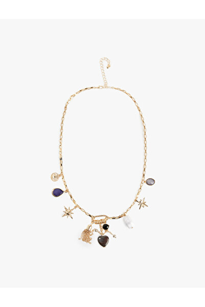 Koton Çok Renkli Taş Detaylı Charmlı Kolye