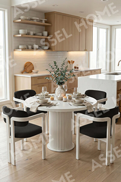 ah assel home Bohem Ayak 4'lü Tokyo Metal Demonte Sandalye 90x90 Masa Sandaly...