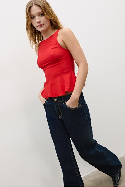 Stradivarius Peplum kolsuz top