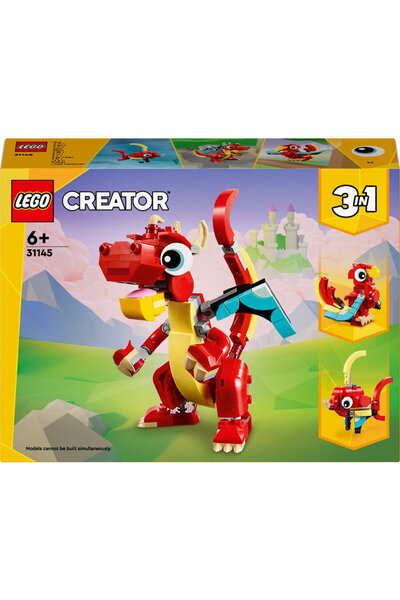 LEGO Creator 3 in 1, Dragon rosu, 149 piese
