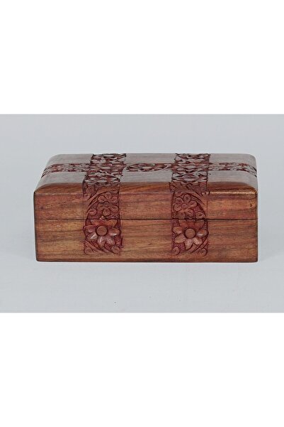 Otantik Çarşı Ahşap Oymalı Kutu 17x12x6 cm.
