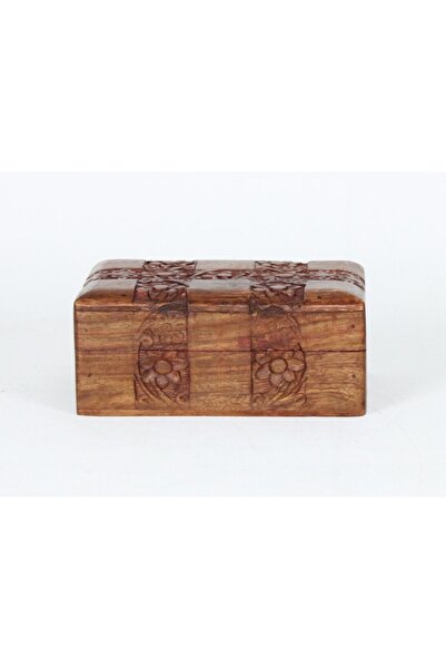 Otantik Çarşı Ahşap Oymalı Kutu 15x10x6 cm.