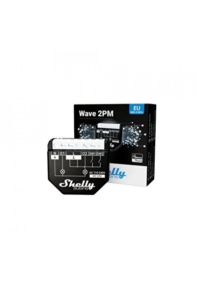 Shelly Smart Relay Qubino Wave 2 PM, Z-Wave, 16A, Black