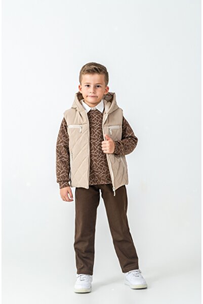 LUCY EXCLUSİVE Set de tricotaje, pulover și vestă, 4 piese (vestă; cămașă; pu...