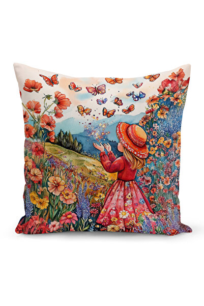 Bertille Home Ανοιξιάτικη Σειρά Κάλυμμα Μαξιλαριού Διπλής Όψης με Ψηφιακή Εκτ...