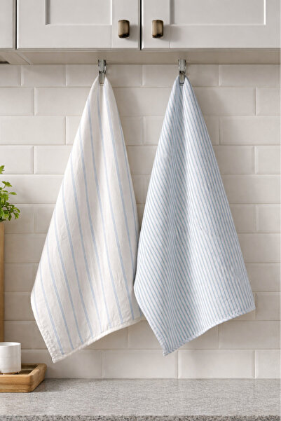 Elvya 100% Cotton Double Layer Muslin Kitchen Drying Cloth Set of 2 40X60 cm ...