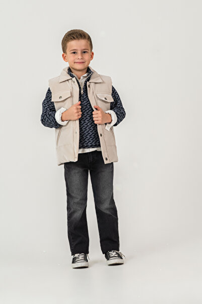 LUCY EXCLUSİVE Set de tricotaje cu model pentru băieți, 4 piese (vestă; pulov...