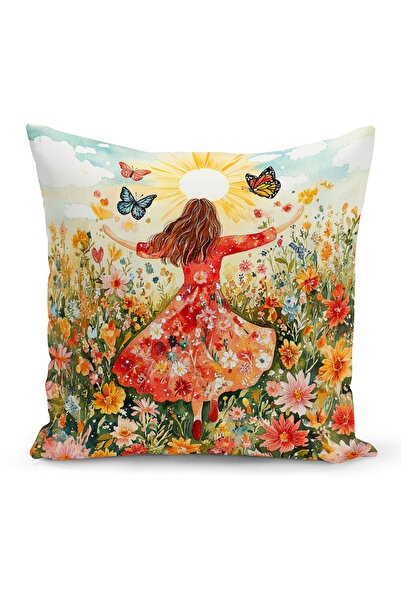 Bertille Home Ανοιξιάτικη Σειρά Κάλυμμα Μαξιλαριού Διπλής Όψης με Ψηφιακή Εκτ...