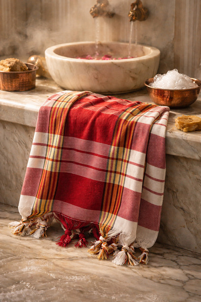 YAREN TEKSTİL Klasik Hamam Peştemali Çok Amaçlı Natural Şekerci Peştemal